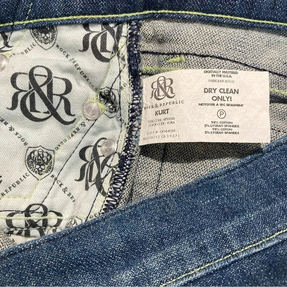 ROCK & REPUBLIC Sz 30 Low Rise Bootcut Kurt in Voracious Blue US Made Jeans NEW - Picture 11 of 11